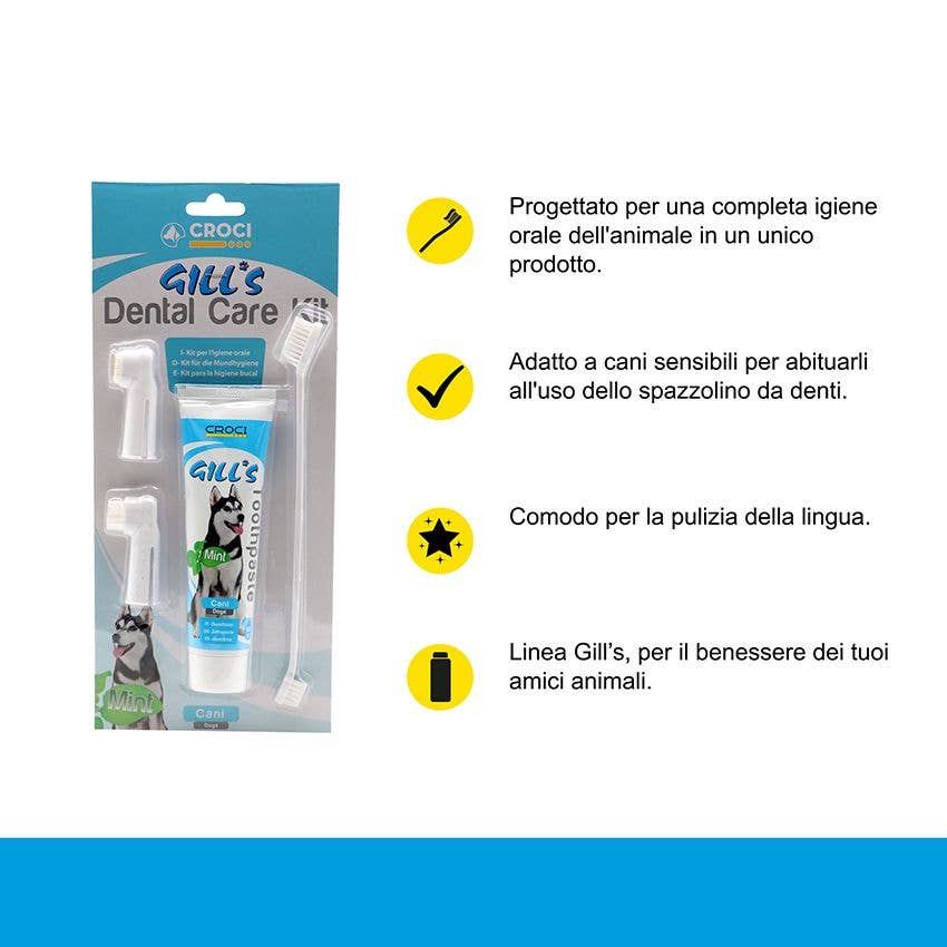 Gill's Dental Care-kit – Tandpasta & tandenborstels voor honden – Croci